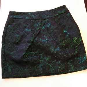 Forever 21 Green Metallic Skirt Party Womens Small
